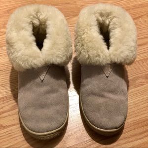 Bearpaw Suede and Shearling Slippers